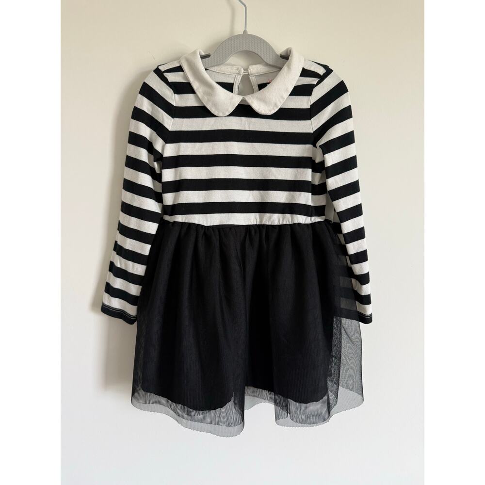 Cat & Jack Black & White Striped Tulle Skirt Dress - XS (4/5) - Picture 2 of 7